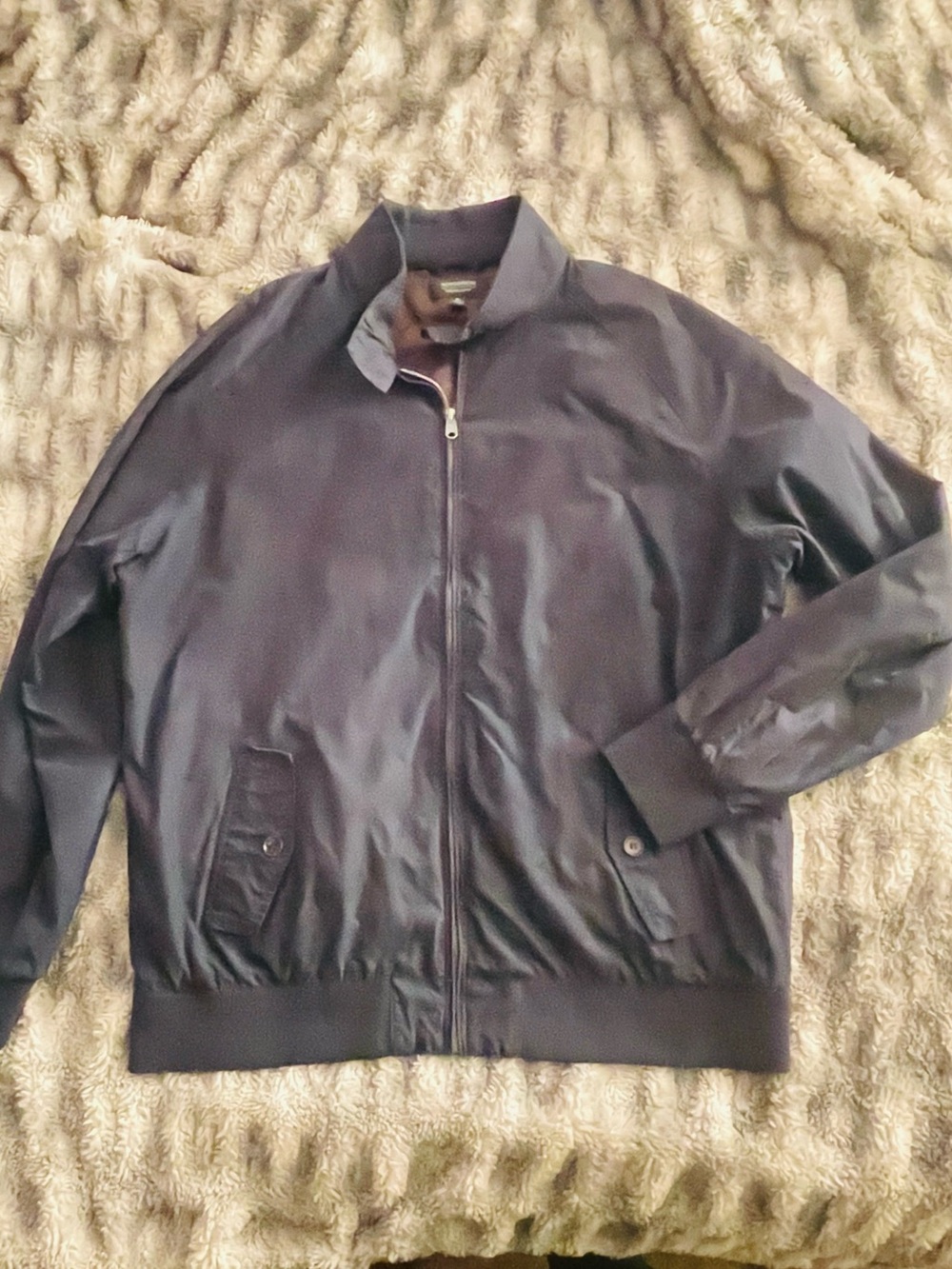 Nordstrom Men's Dark Navy Zip Bomber Jacket